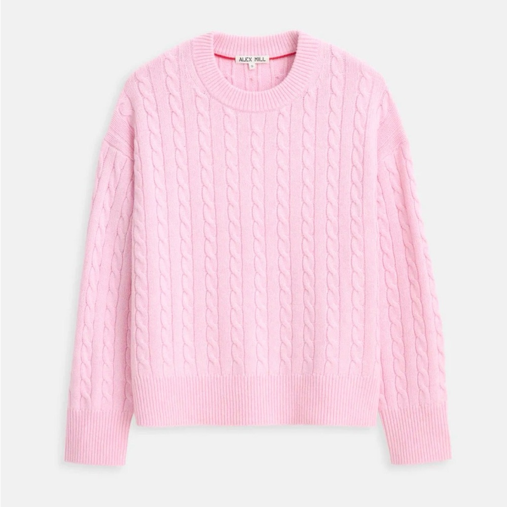 Alex Mill Light Pink Cable Knit Sweater